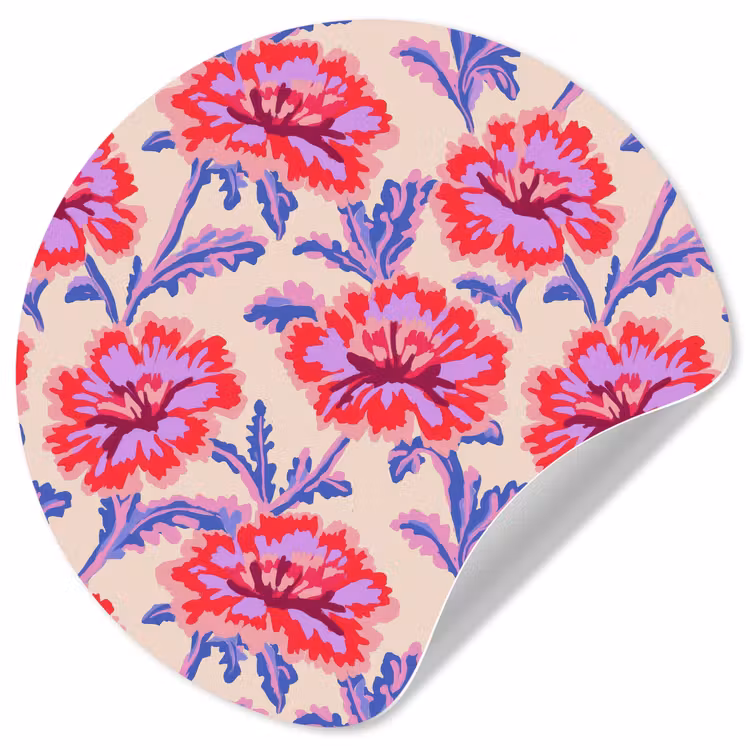 Behangcirkel - Bloemen - Patroon - Meerkleurig — 1