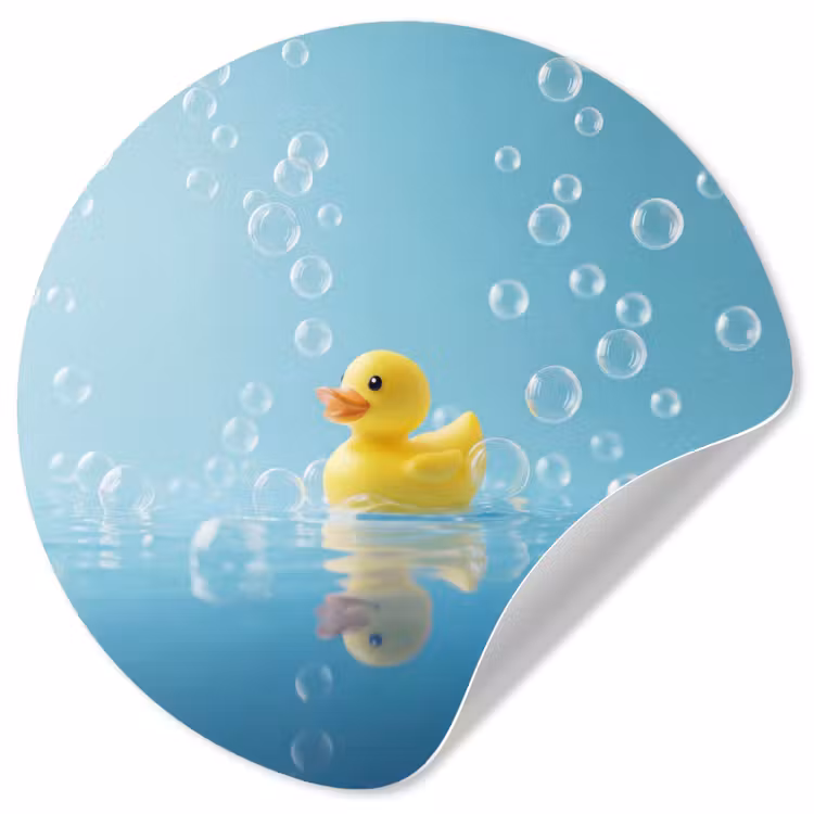 Behangcirkel - Bubbels - Badeend - Geel — 1