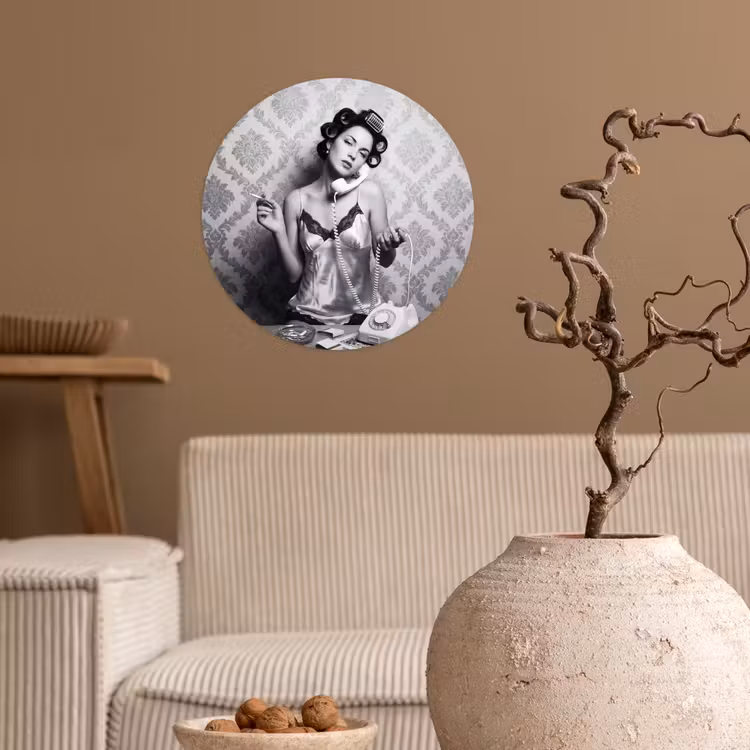 Behangcirkel - Chic - Vrouw - Zwart - Wit — 2
