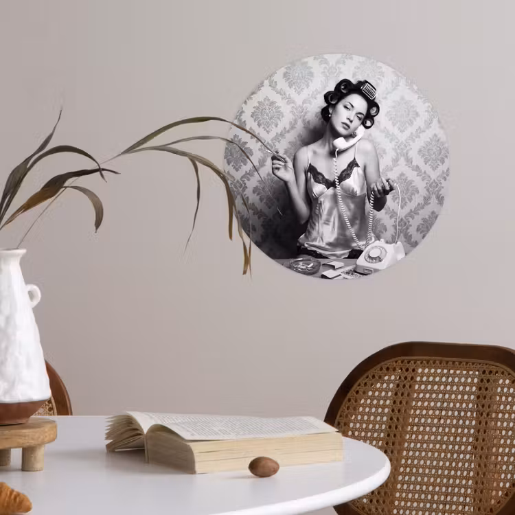 Behangcirkel - Chic - Vrouw - Zwart - Wit — 4
