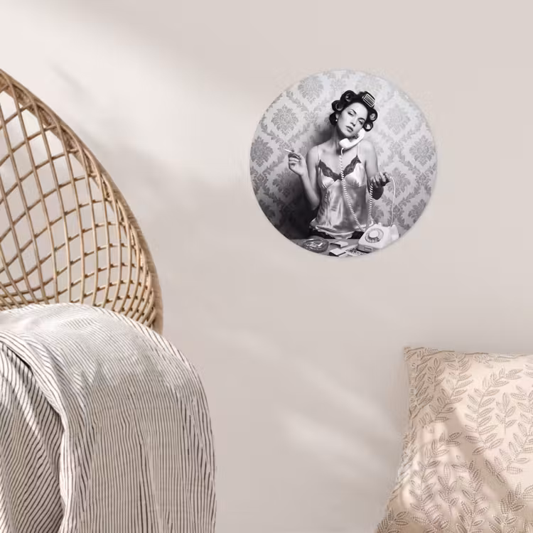 Behangcirkel - Chic - Vrouw - Zwart - Wit — 5
