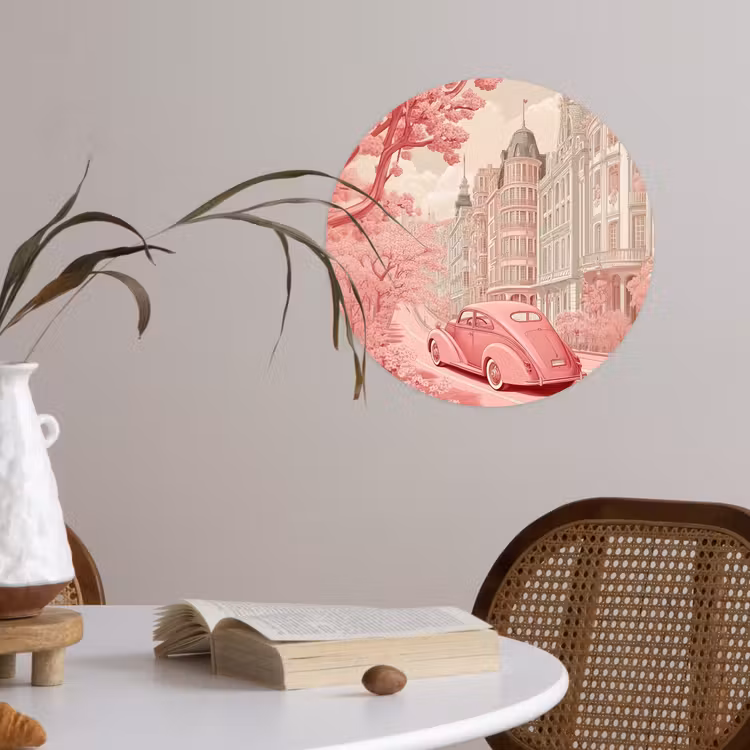 Behangcirkel - City - Car - Pink — 4