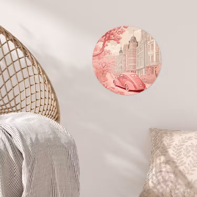 Behangcirkel - City - Car - Pink — 5