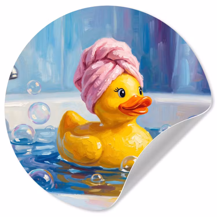 Behangcirkel - Creatief - Badeend - Kleurrijk — 1
