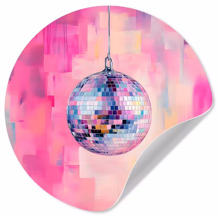 Behangcirkel - Discobal - Pink - Verf — 1