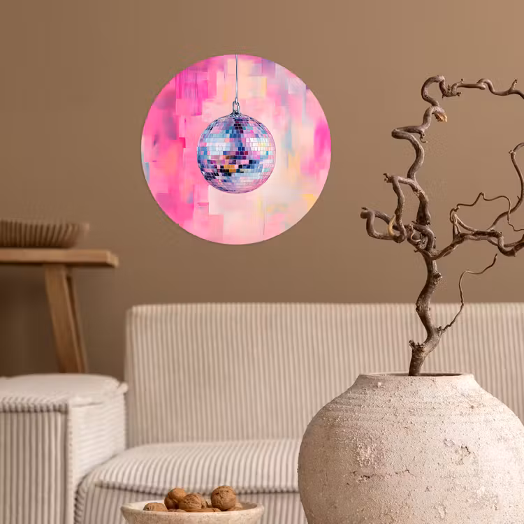 Behangcirkel - Discobal - Pink - Verf — 2