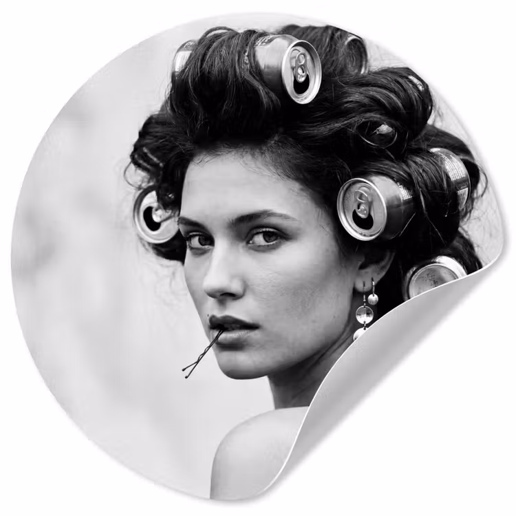 Behangcirkel - Edgy - Vrouw - Zwart - Wit — 1