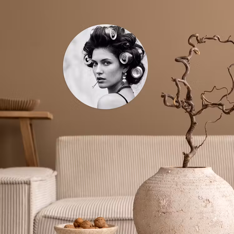 Behangcirkel - Edgy - Vrouw - Zwart - Wit — 2