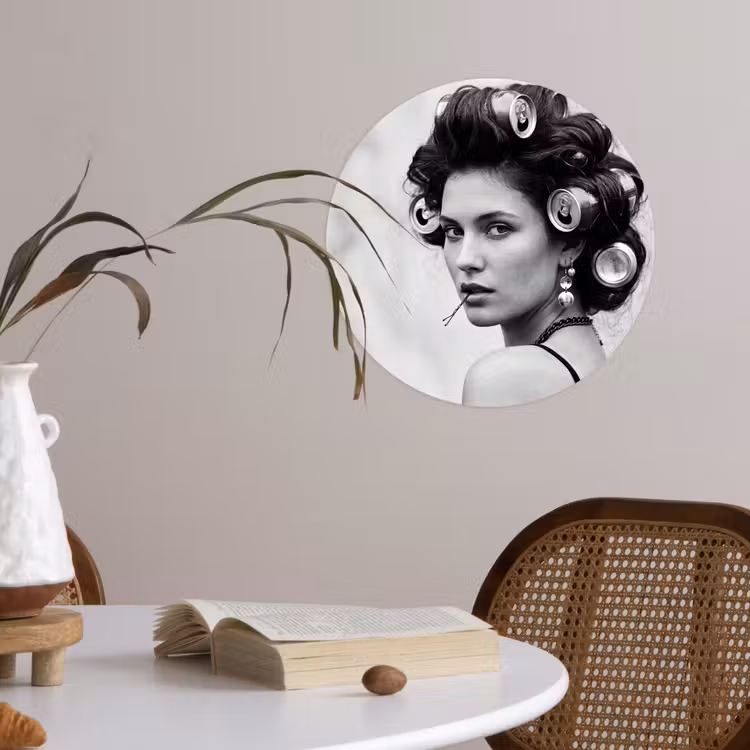 Behangcirkel - Edgy - Vrouw - Zwart - Wit — 4