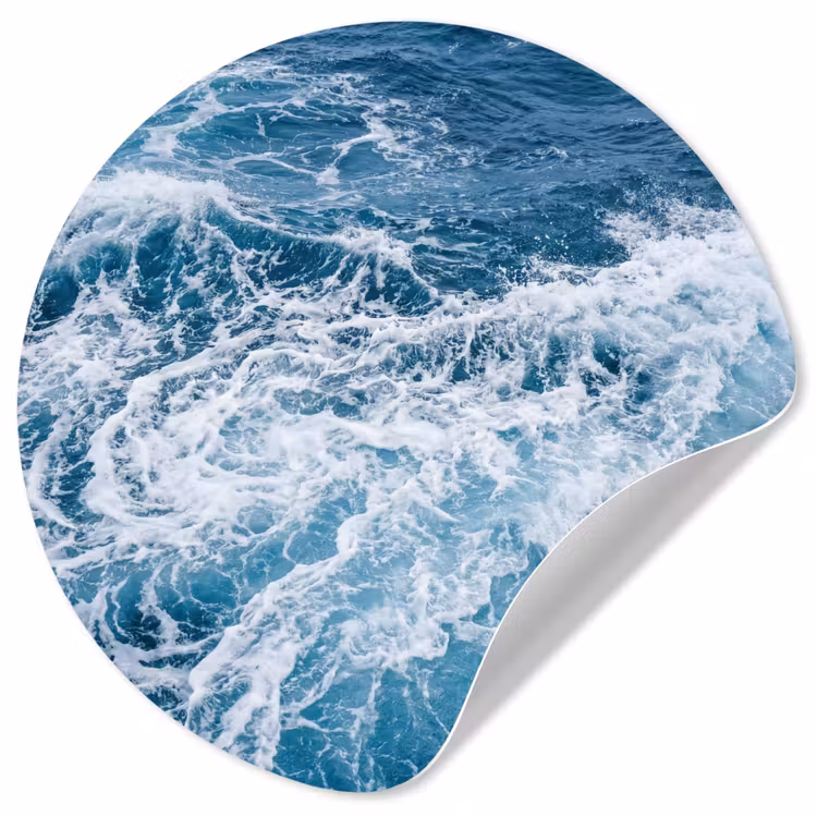 Behangcirkel - Golven - Oceaan - Blauw — 1