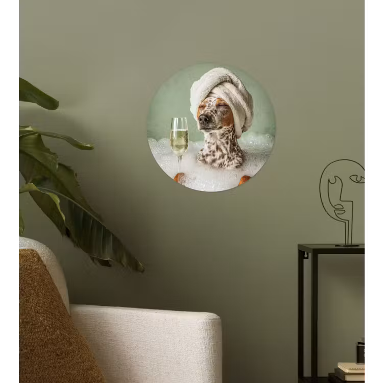 Behangcirkel - Hond - Bad - Champagne - Handdoek — 3