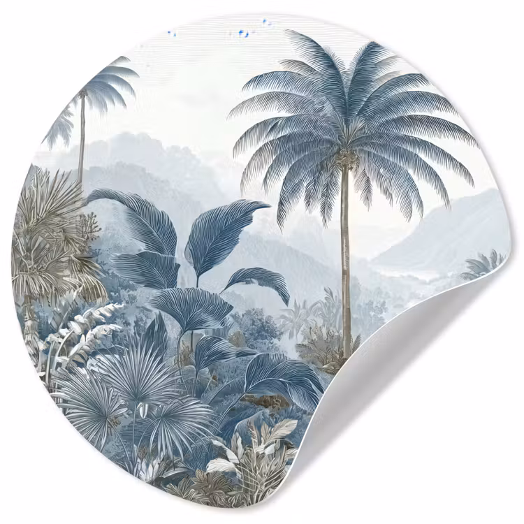 Behangcirkel - Jungle - Modern - Blauw - Groen — 1