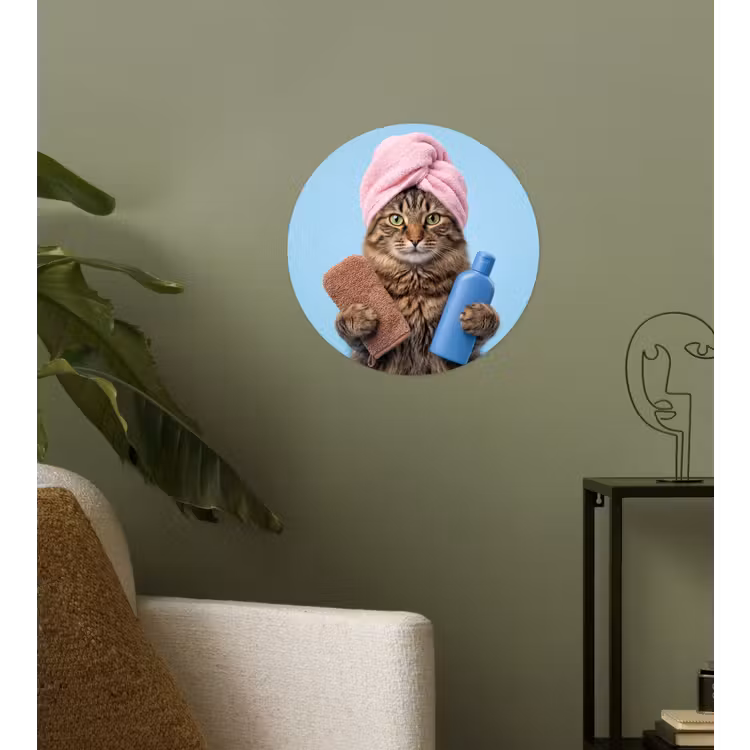 Behangcirkel - Kat - Handdoek - Washand - Zeep — 3