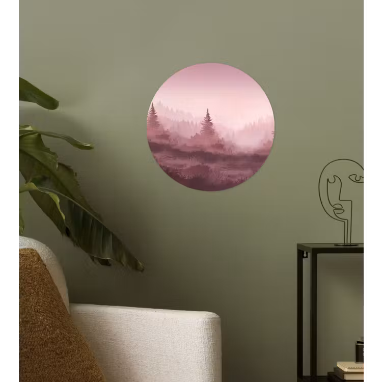 Behangcirkel - Landschap - Mistig - Roze — 3