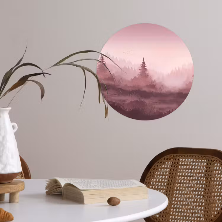 Behangcirkel - Landschap - Mistig - Roze — 4