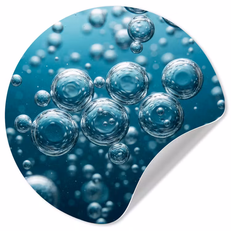 Behangcirkel - Luchtbellen - Dynamisch - Blauw — 1