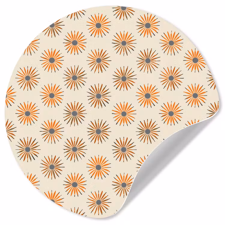 Behangcirkel - Madelief - Patroon - Oranje — 1