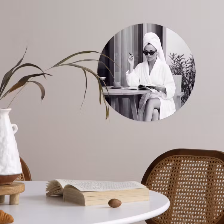 Behangcirkel - Modern - Vrouw - Zwart - Wit — 4