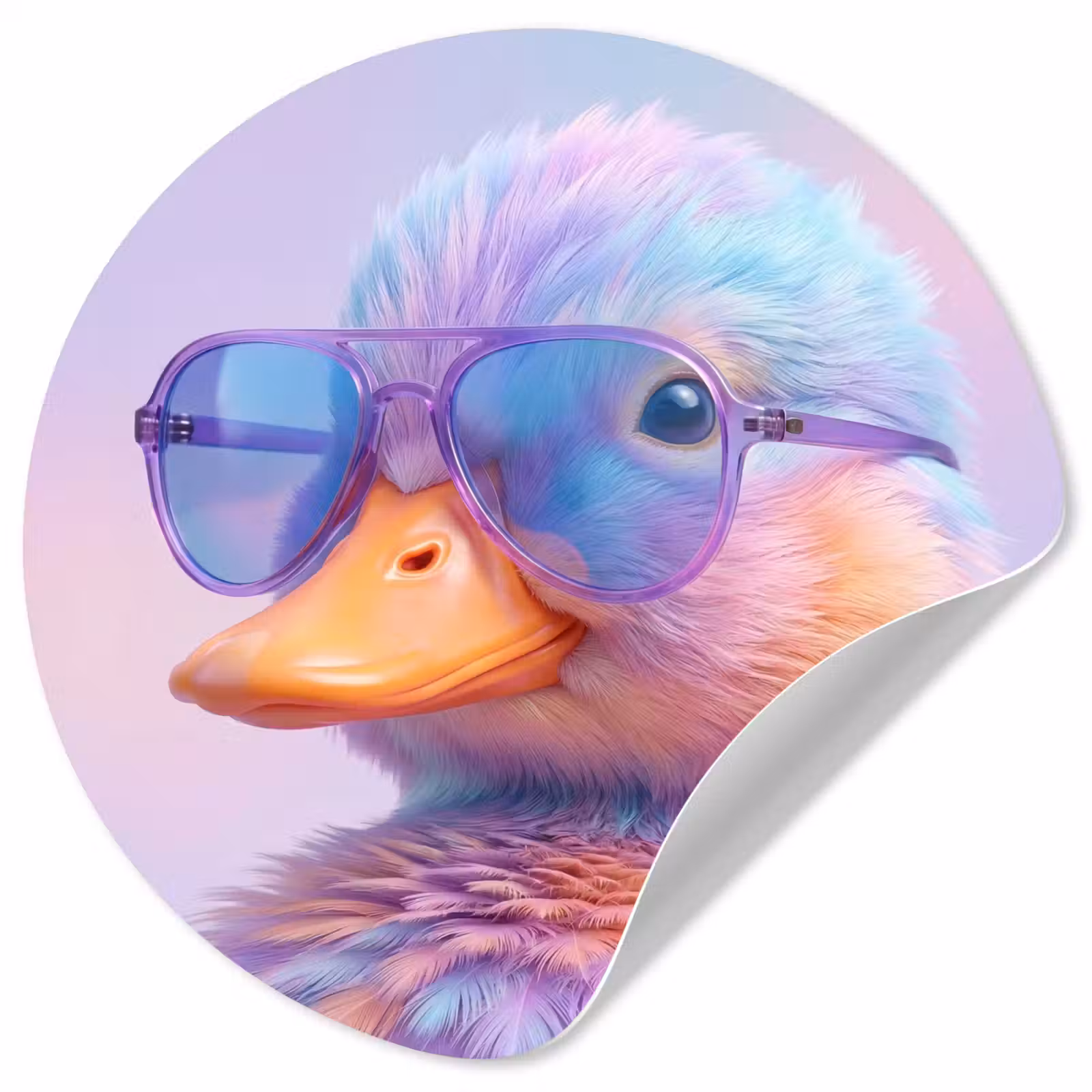 Behangcirkel - Eend - bril - Pastel — 1