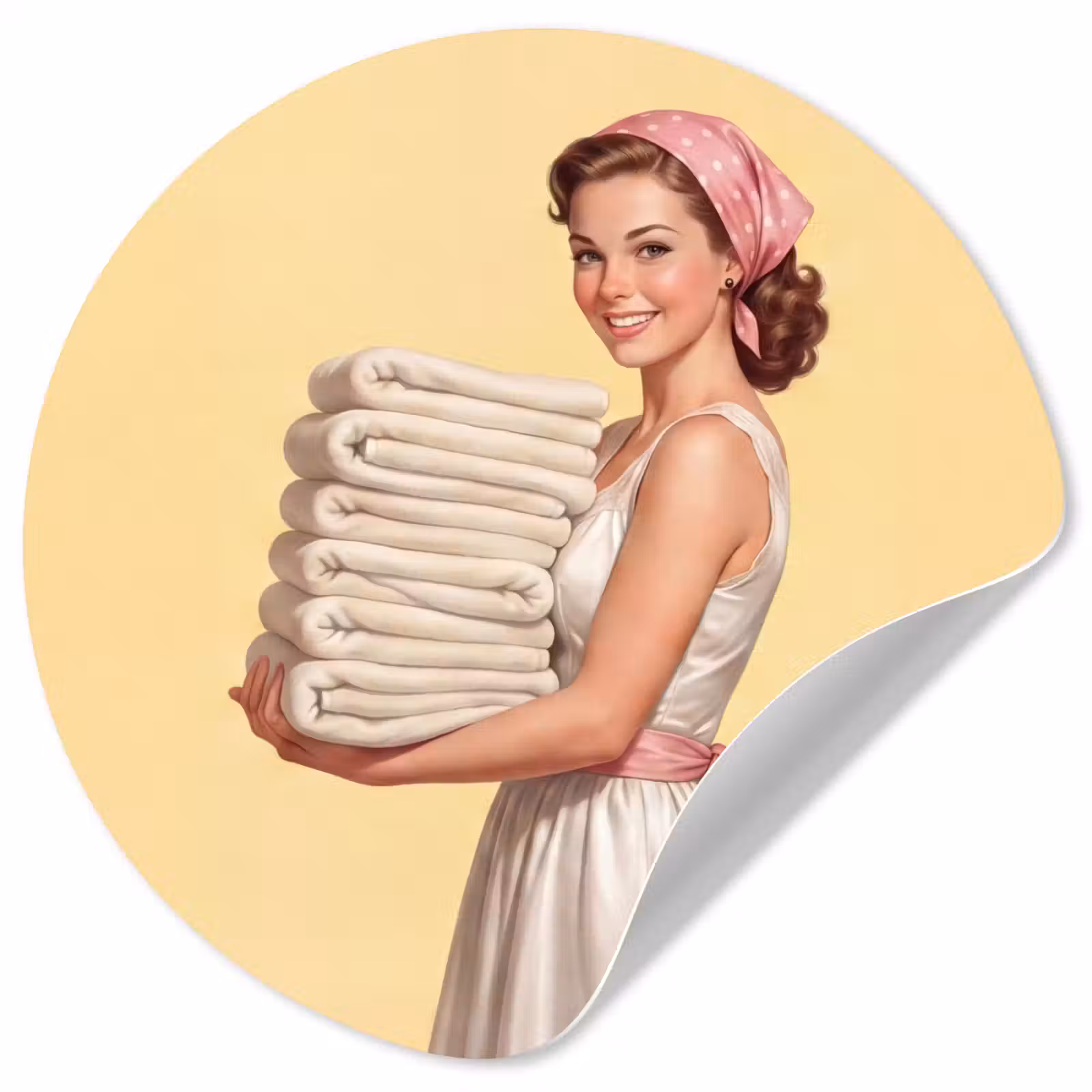 Behangcirkel - Handdoeken - Vrouw - Jurk - Roze — 1