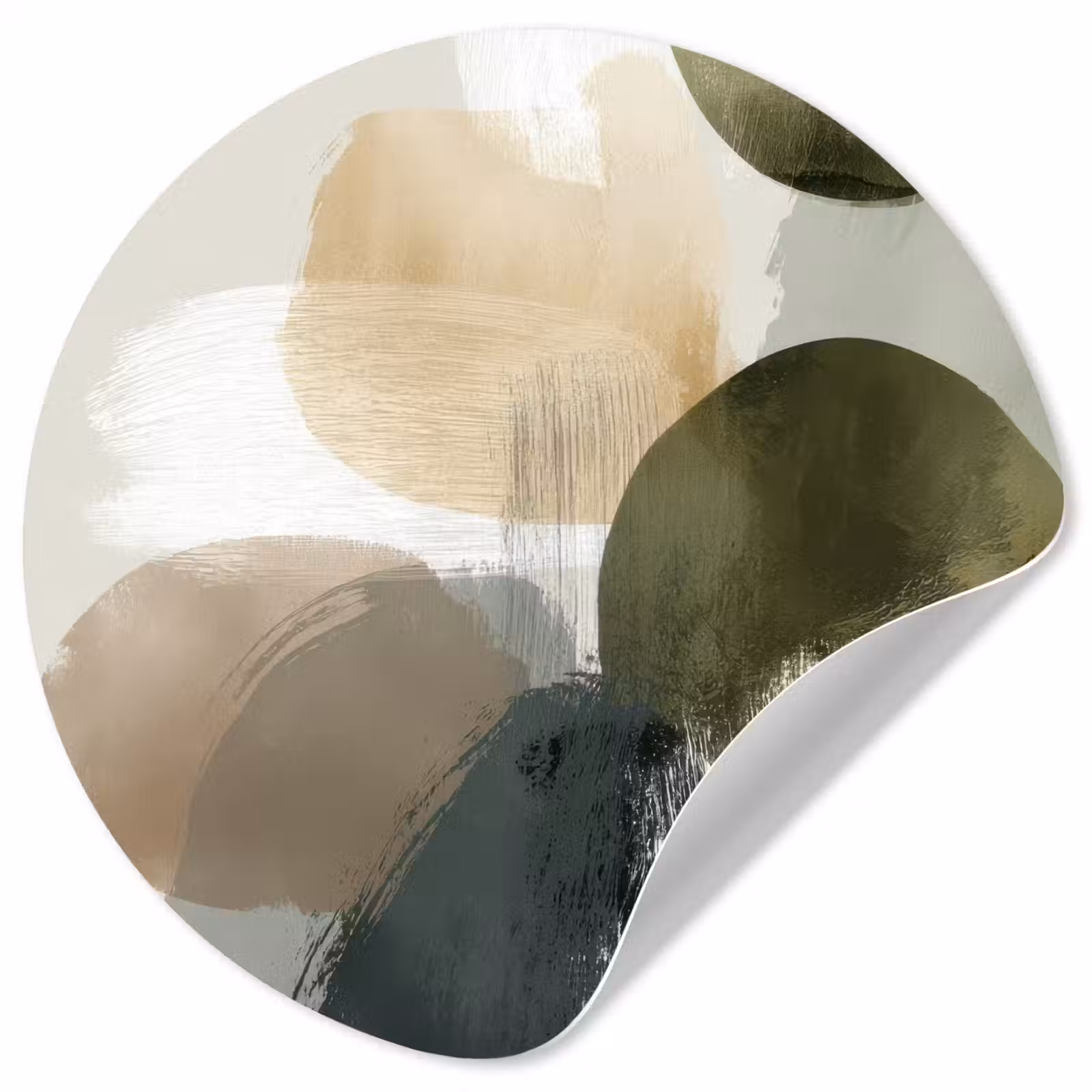 Behangcirkel - Minimalistisch - Cirkels - Penseelstreken - Beige — 1
