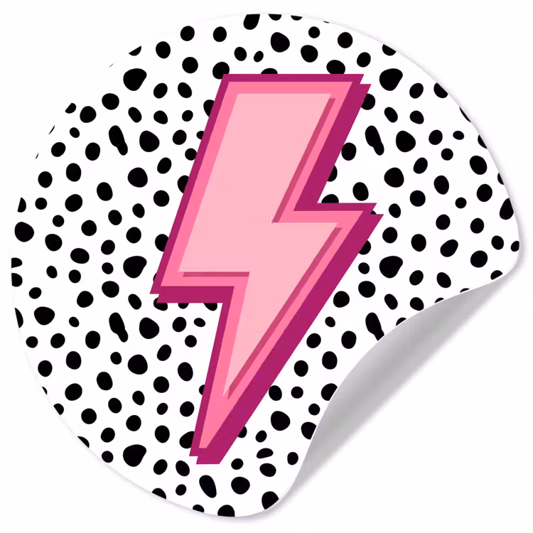 Behangcirkel - Bliksem - Roze - Stippen — 1
