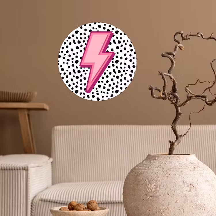 Behangcirkel - Bliksem - Roze - Stippen — 2
