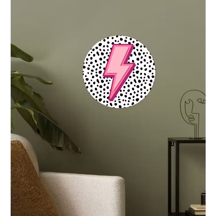 Behangcirkel - Bliksem - Roze - Stippen — 3