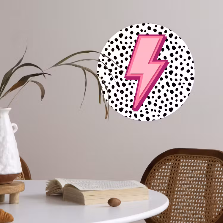 Behangcirkel - Bliksem - Roze - Stippen — 4
