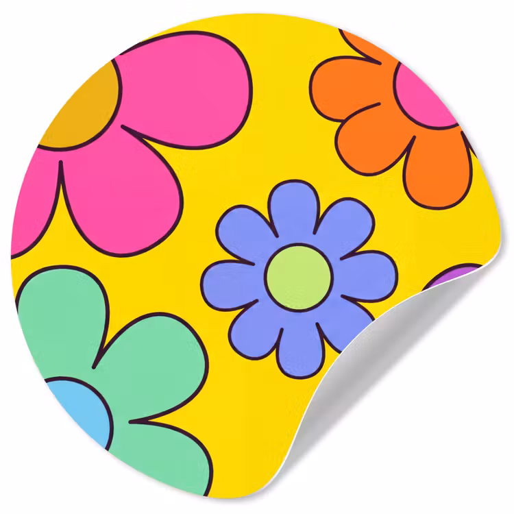 Behangcirkel - Bloemen - Illustratie - Kleurrijk — 1