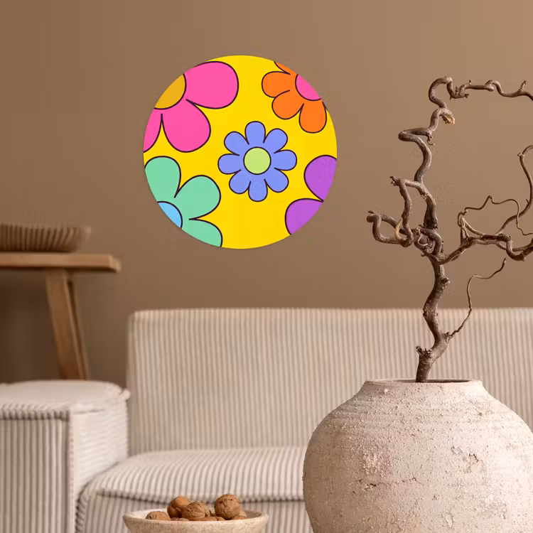 Behangcirkel - Bloemen - Illustratie - Kleurrijk — 2