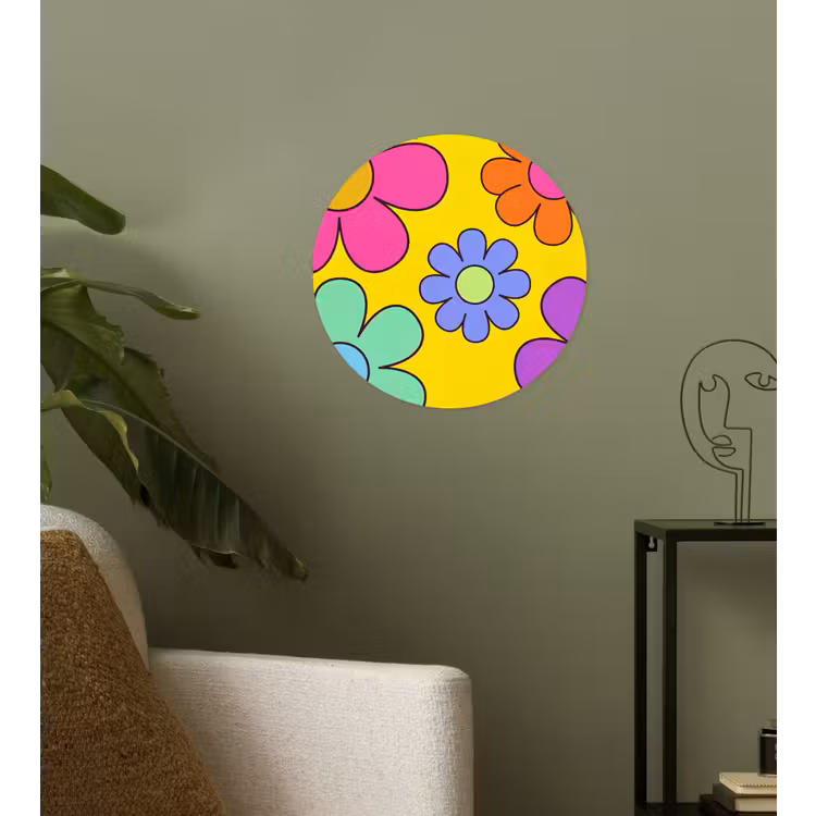 Behangcirkel - Bloemen - Illustratie - Kleurrijk — 3