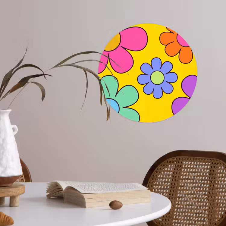 Behangcirkel - Bloemen - Illustratie - Kleurrijk — 4