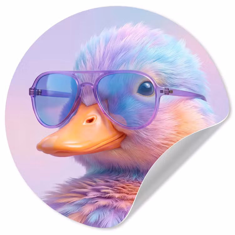 Behangcirkel - Eend - bril - Pastel — 1