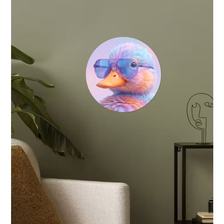 Behangcirkel - Eend - bril - Pastel — 3