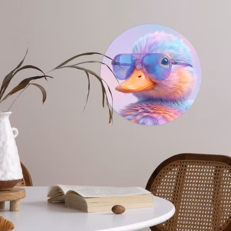Behangcirkel - Eend - bril - Pastel — 4
