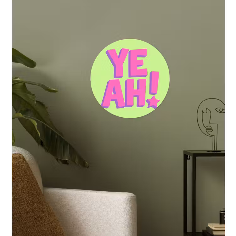 Behangcirkel - Groen - Neon - Quote — 3