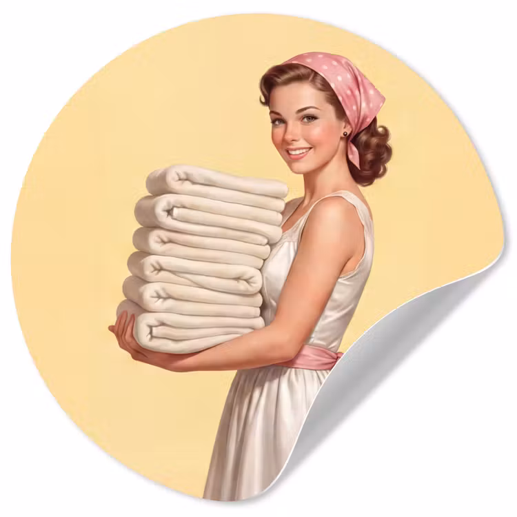 Behangcirkel - Handdoeken - Vrouw - Jurk - Roze — 1