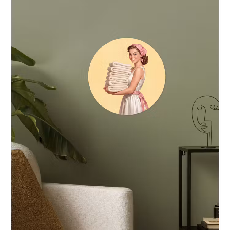 Behangcirkel - Handdoeken - Vrouw - Jurk - Roze — 3