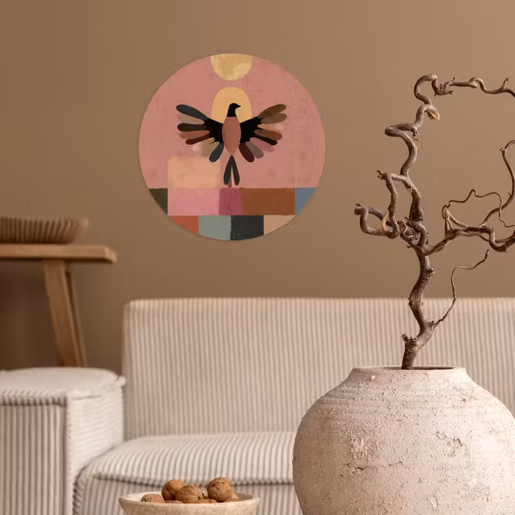 Behangcirkel - Illustratie - Vogel - Vlakken - Kleurrijk — 2