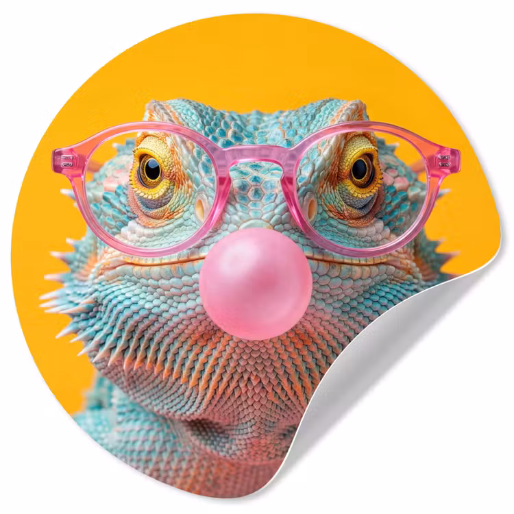 Behangcirkel - Kameleon - Kauwgom - Kleurrijk — 1
