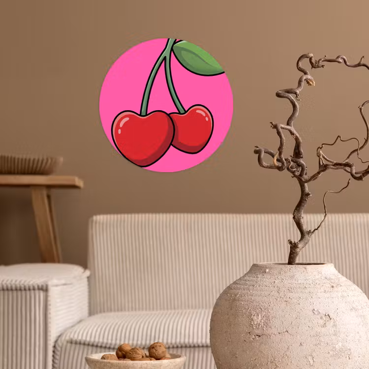 Behangcirkel - Kers - Roze - Fruit — 2