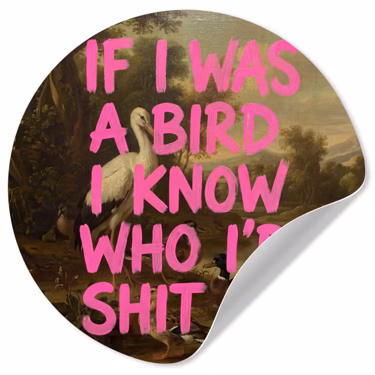 Behangcirkel - Klassiek - Humor - Roze — 1
