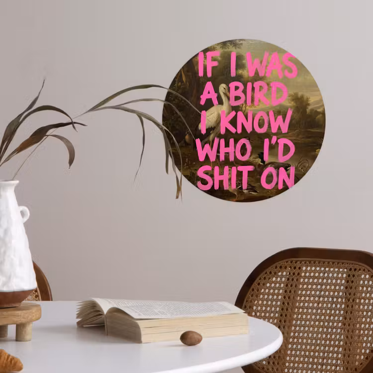Behangcirkel - Klassiek - Humor - Roze — 4
