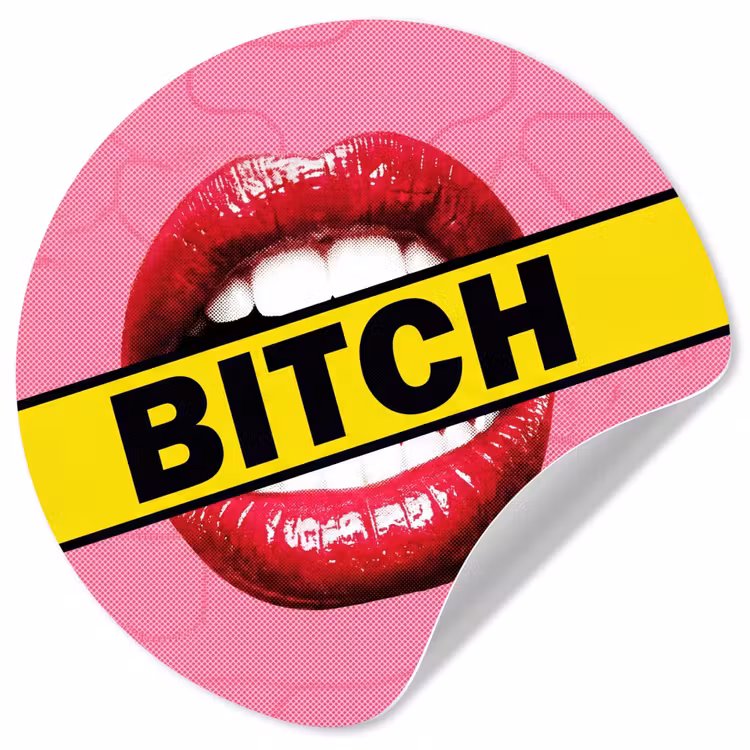 Behangcirkel - Lippen - Tekst - Kleurrijk — 1