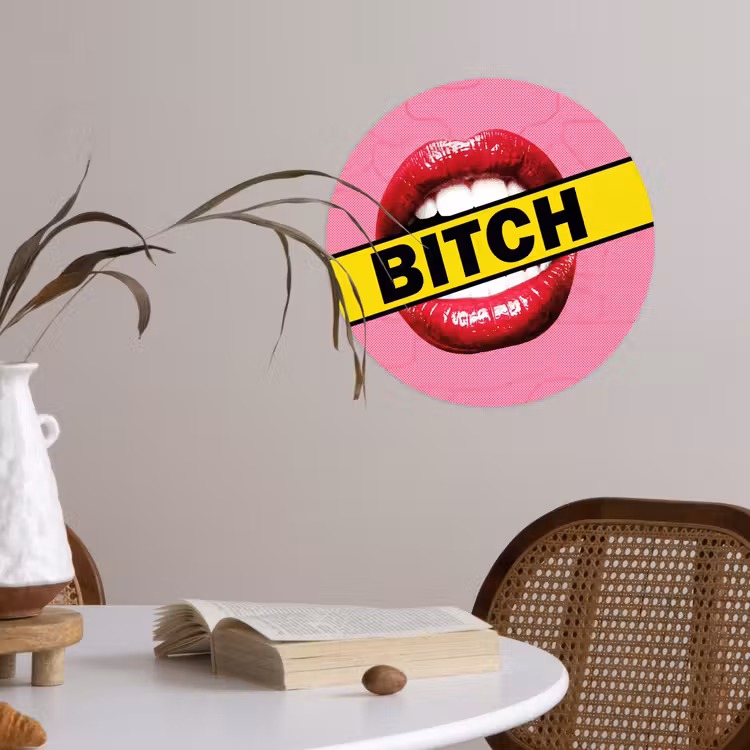 Behangcirkel - Lippen - Tekst - Kleurrijk — 4