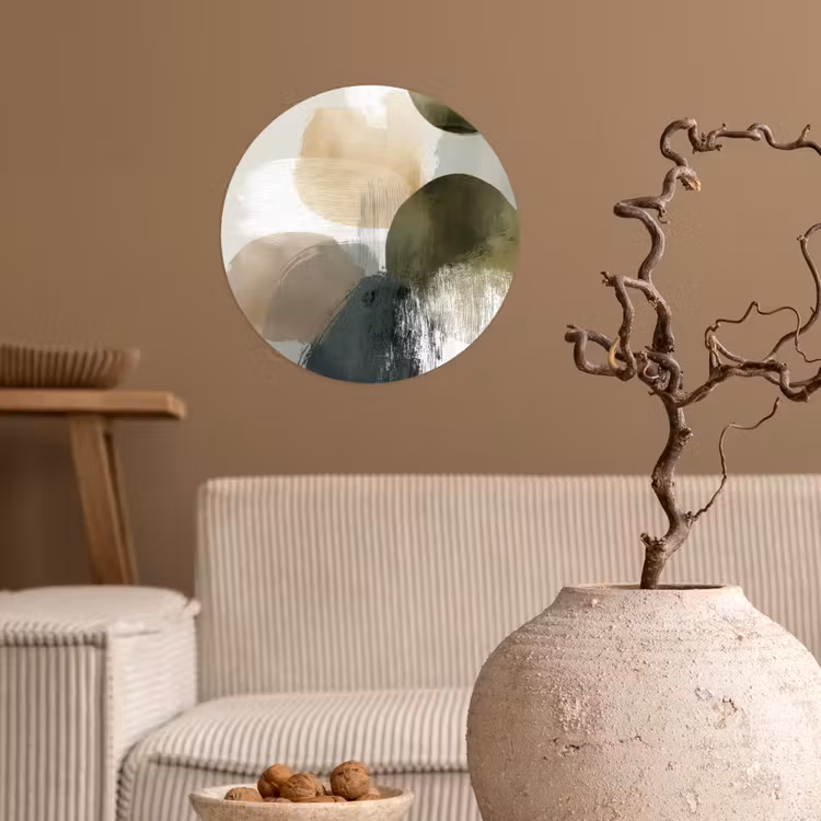 Behangcirkel - Minimalistisch - Cirkels - Penseelstreken - Beige — 2