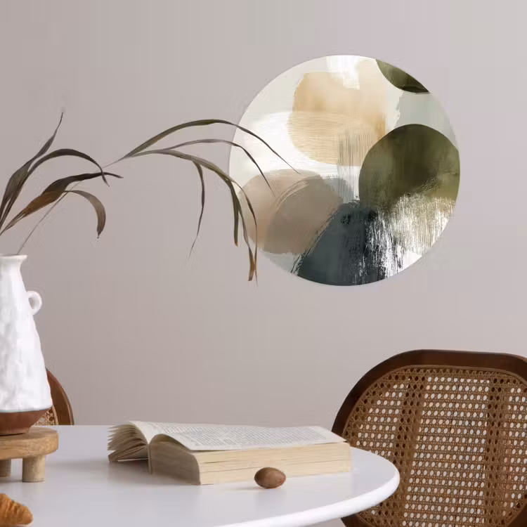 Behangcirkel - Minimalistisch - Cirkels - Penseelstreken - Beige — 4