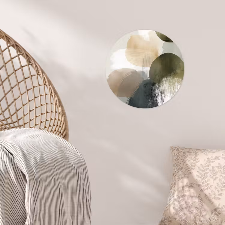 Behangcirkel - Minimalistisch - Cirkels - Penseelstreken - Beige — 5