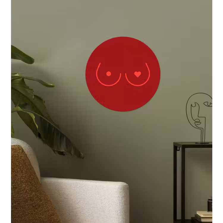 Behangcirkel - Minimalistisch - Lijnillustratie - Rood — 3